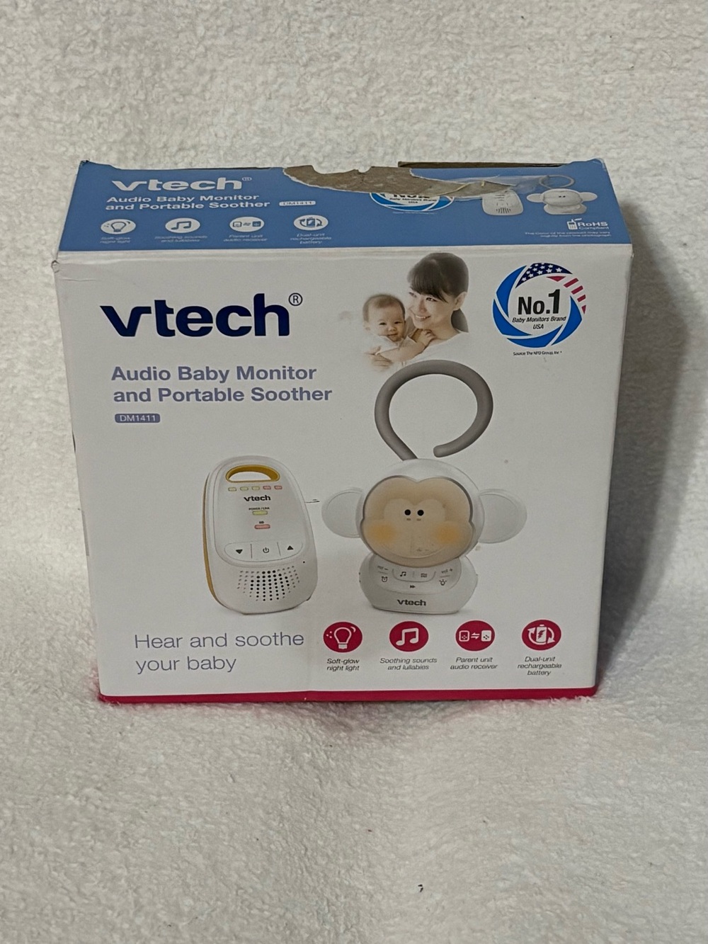 vtech Audio Baby Monitor and Portable Soother - White and Cream